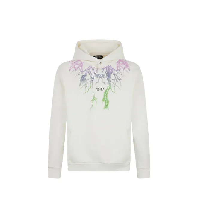 Phobia adult hoodie PH00548 two-tone purple-green lightning print
