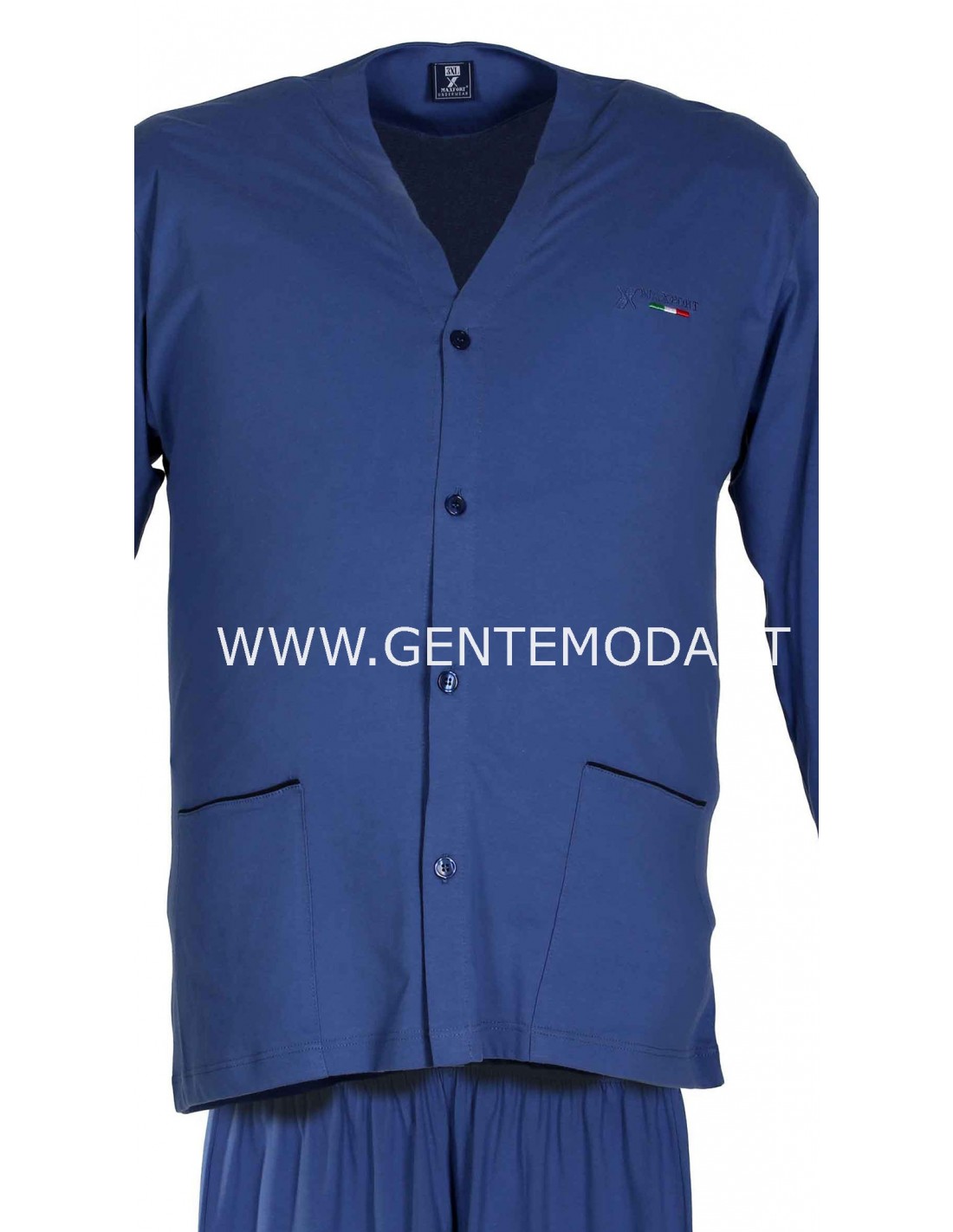 Pigiama cotone cardigan Blu - Bluette - Bordò
