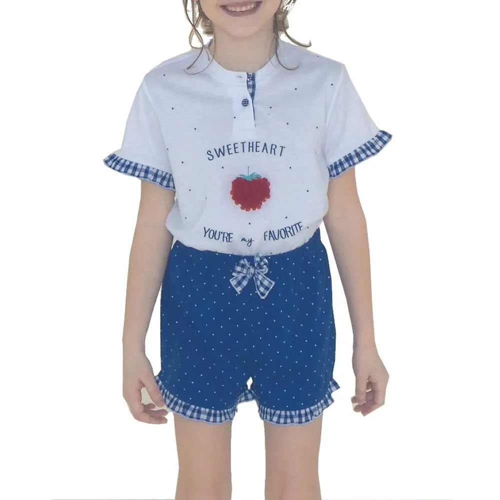 pigiama da bambina t-shirt e short 1928 noi di notte 