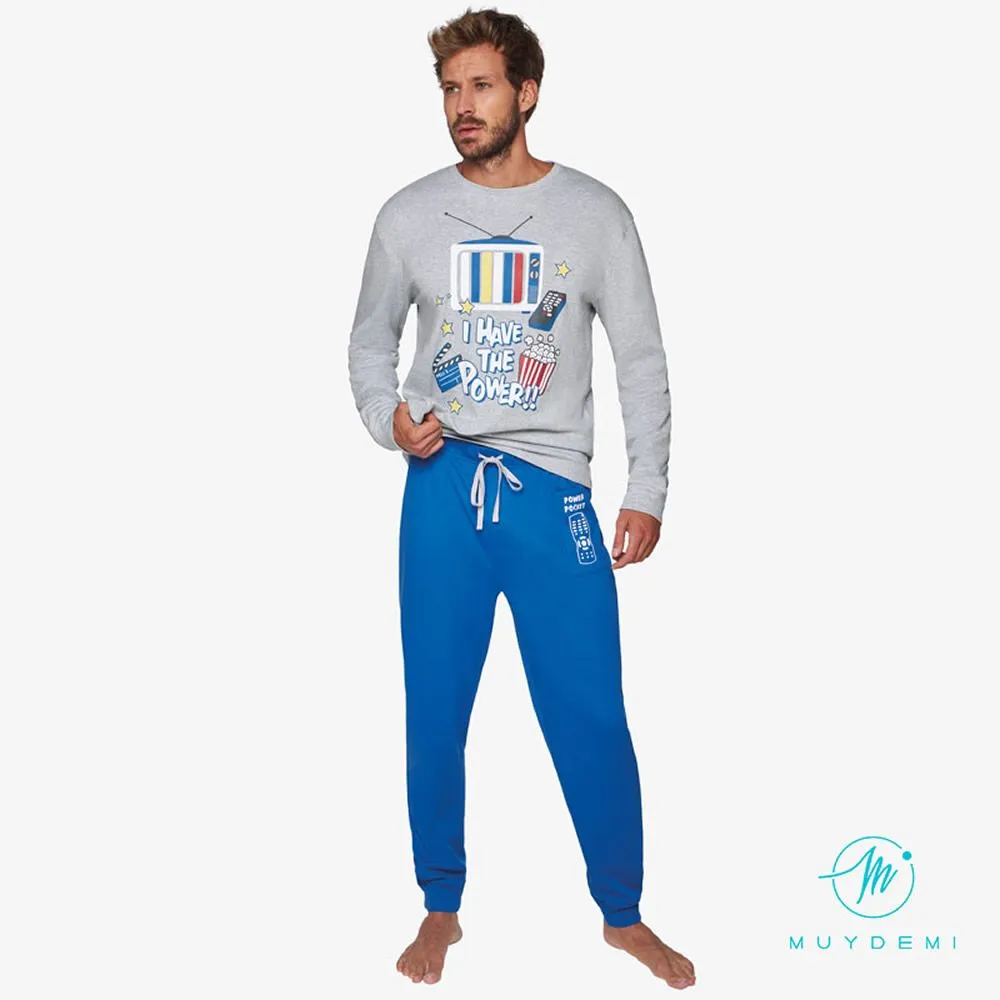 pigiama da uomo caldo cotone 330032 popcorn muydemi 