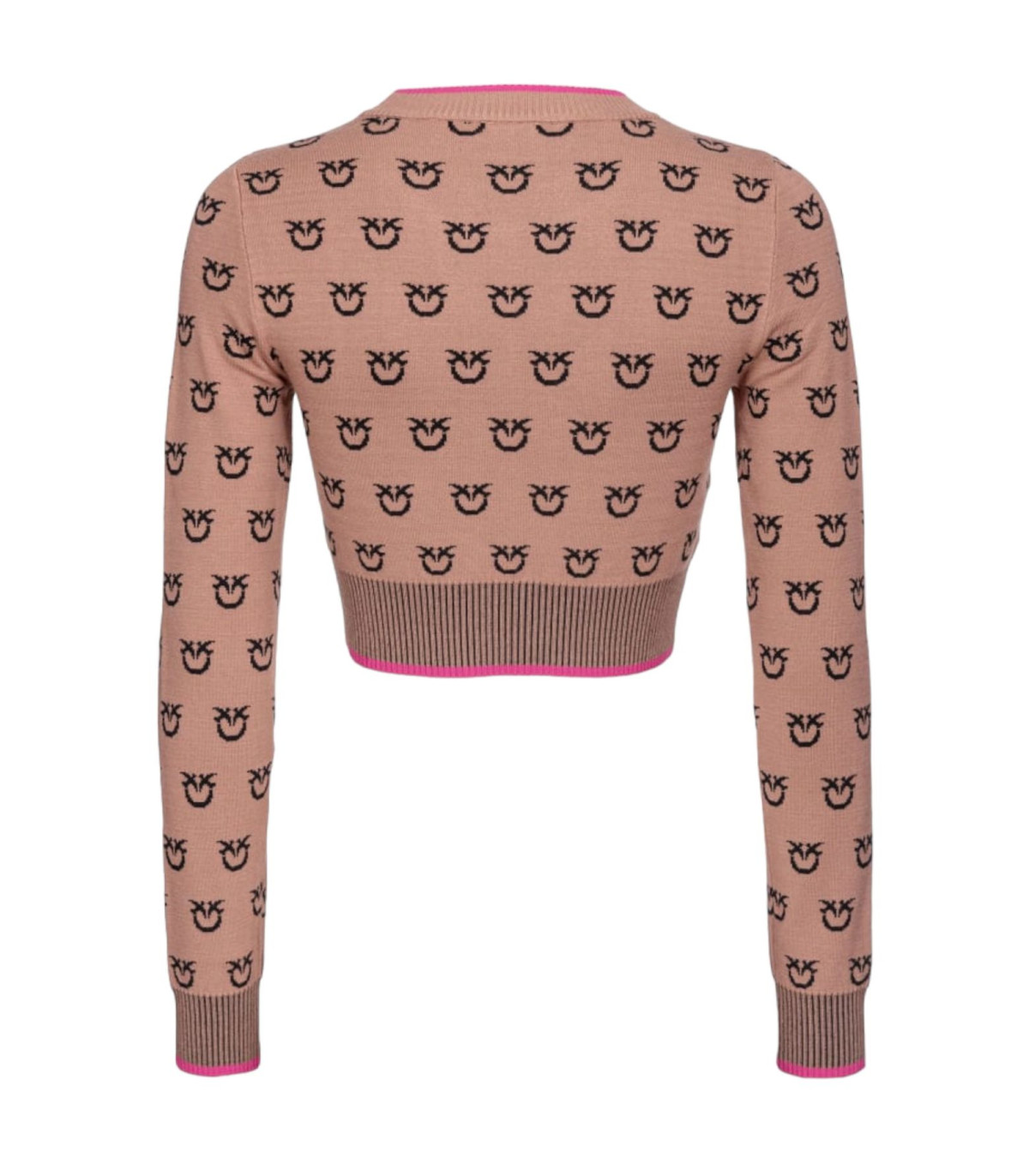 Pinko Donna Maglione A Girocollo Tubico Logo Bird Furetto