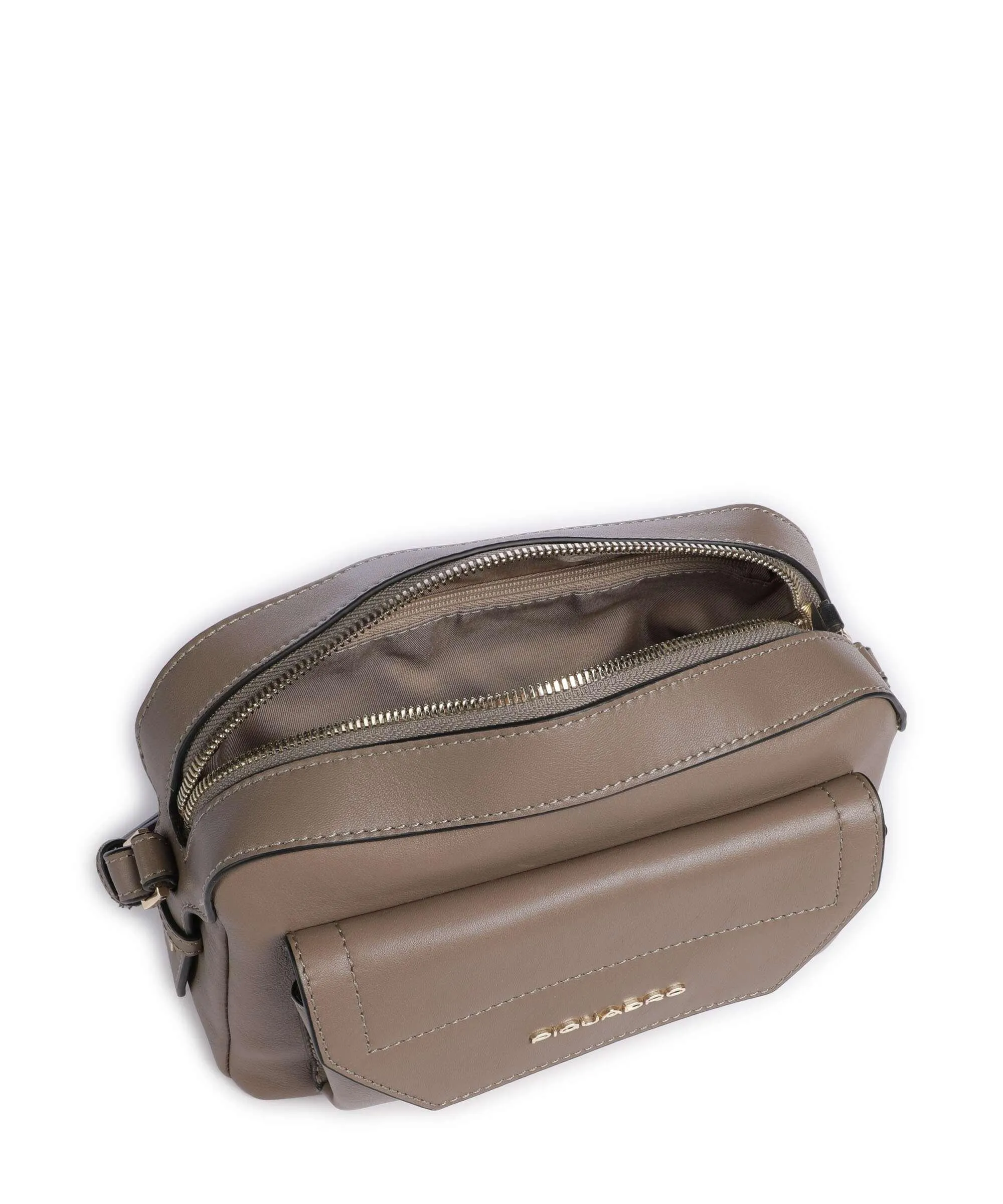 Piquadro Circle Borsa a tracolla pelle di vacchetta finemente grana taupe  