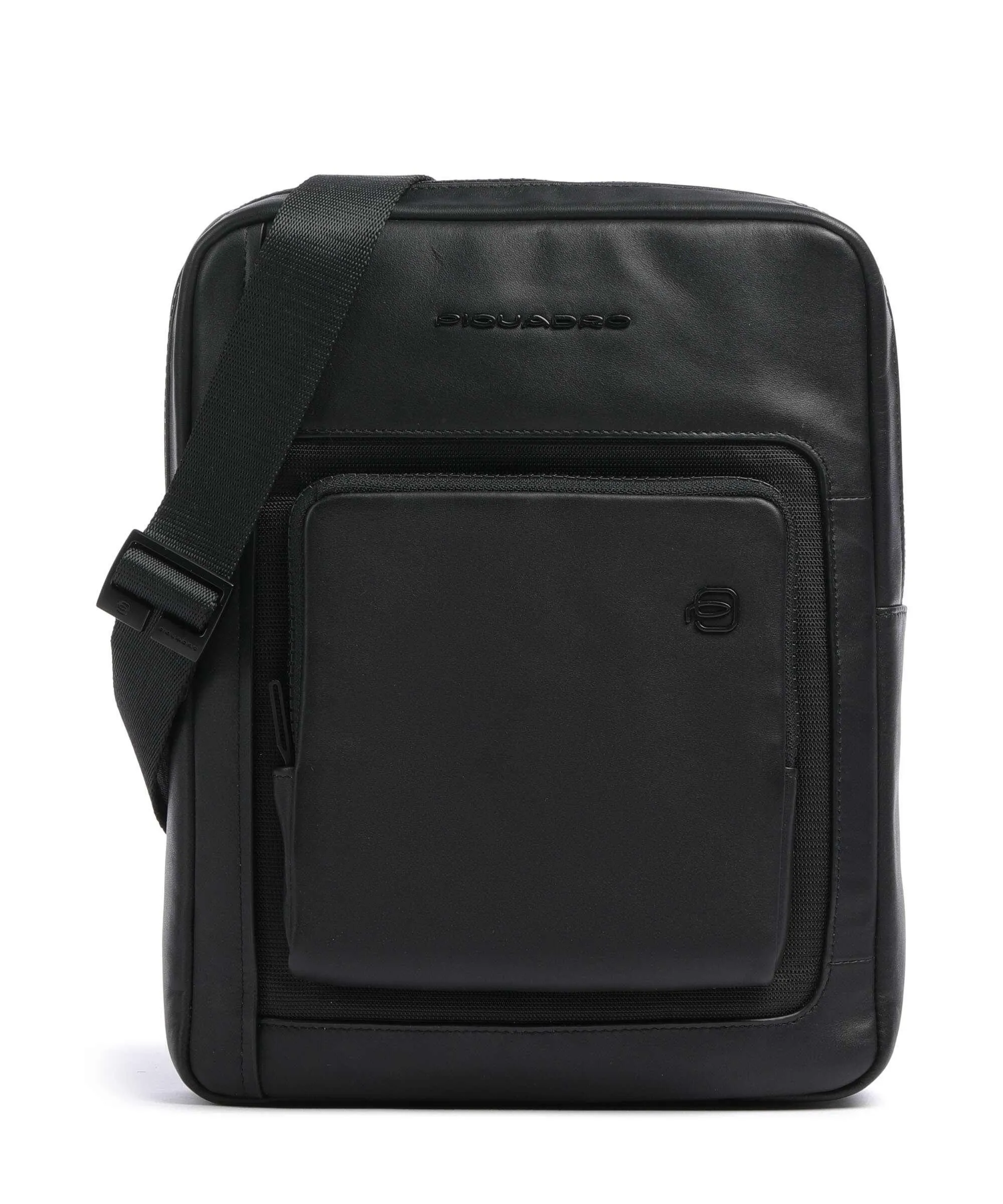  Piquadro Liko Borsa a tracolla pelle a grana fine nero  