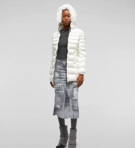 Piumino Donna RefrigiWear Long Mead Fur Jacket W98101 A00010 Bianco