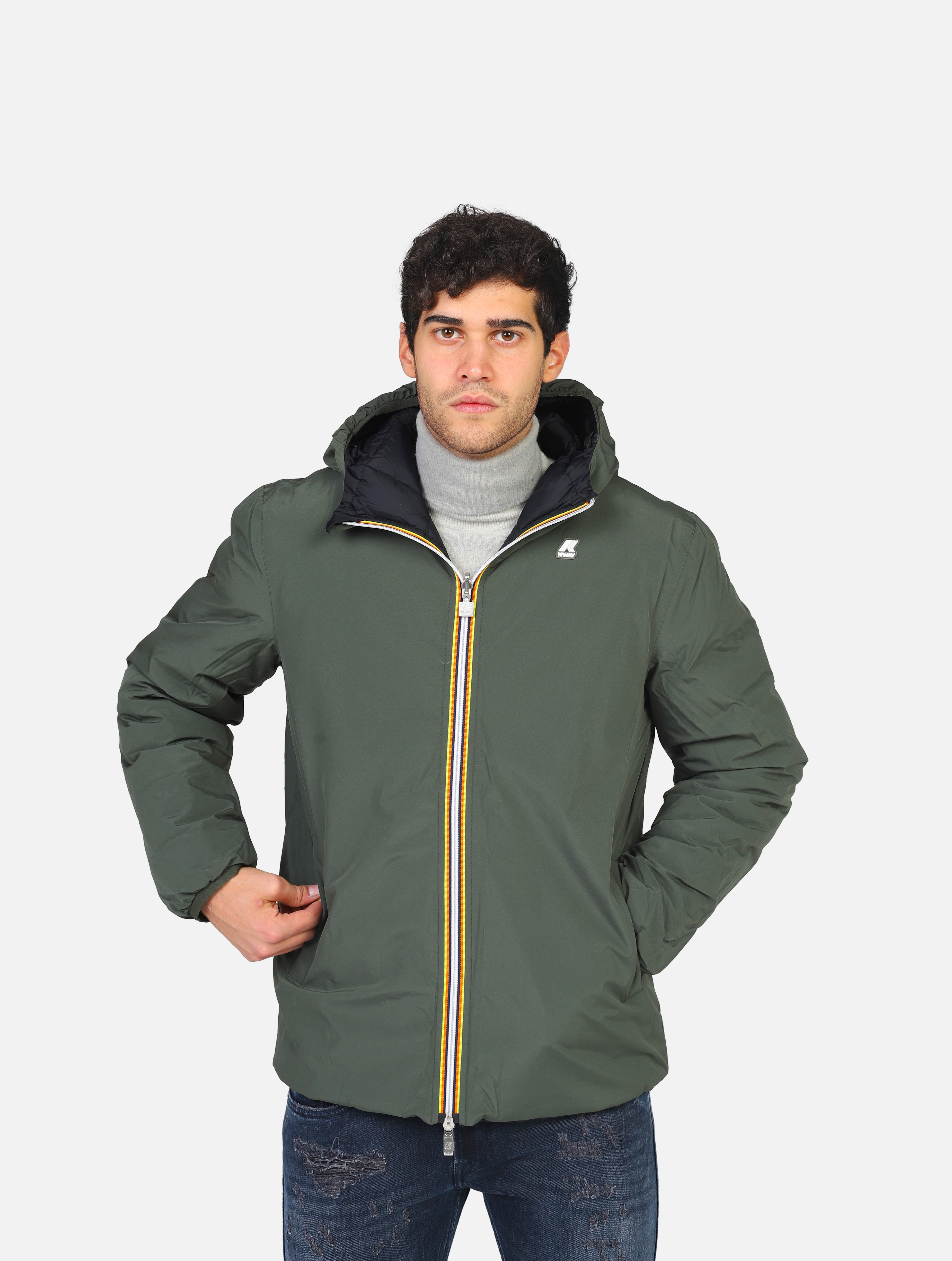 piumino K-WAY - K4121NWAGQGREEN/BLACK