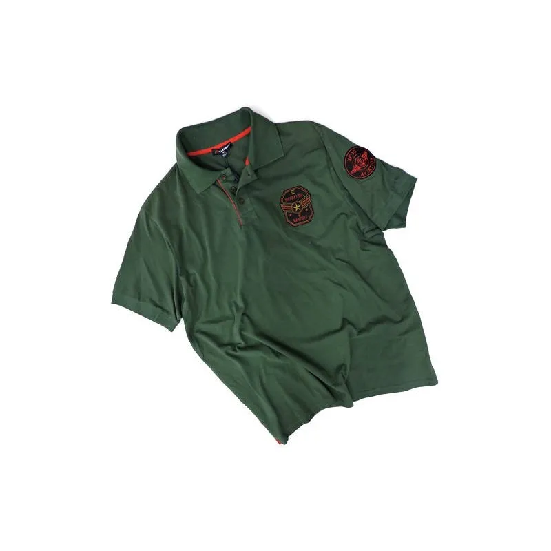 Polo maxfort taglie forti mezza manica uomo verde militare