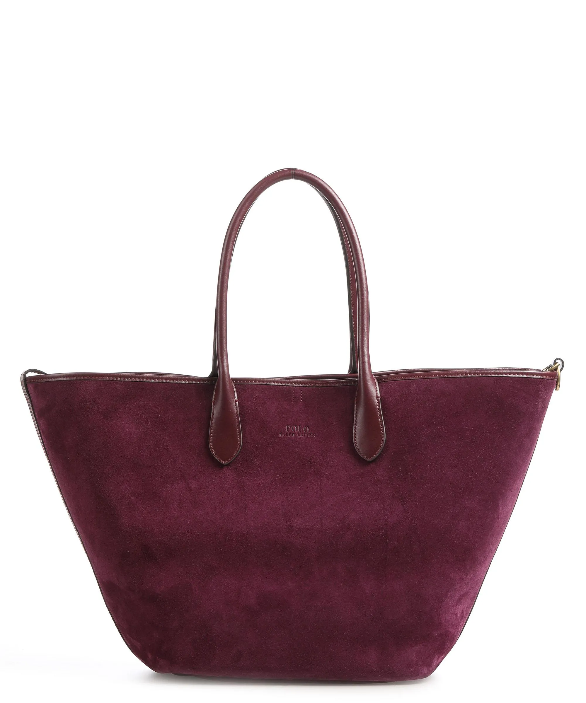 Polo Ralph Lauren Bellport Borsa shopper pelle ruvida vino  