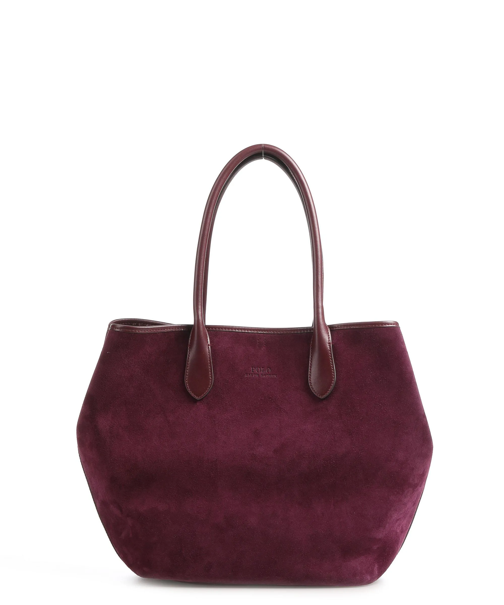  Polo Ralph Lauren Bellport Borsa shopper pelle ruvida vino  