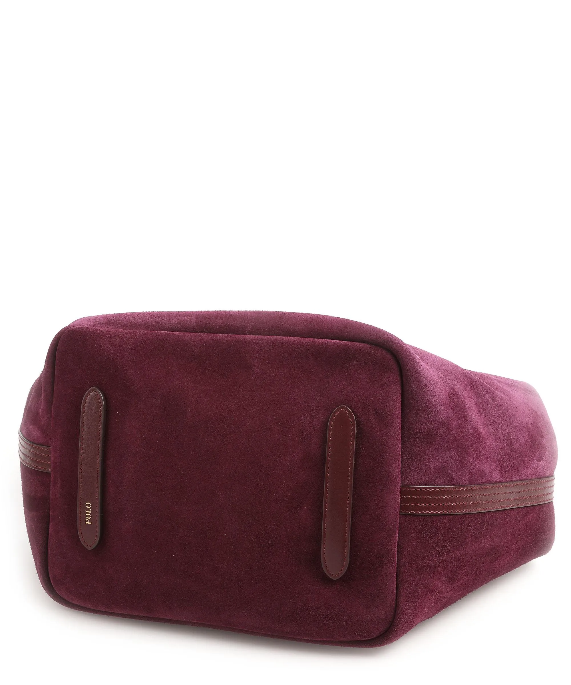  Polo Ralph Lauren Bellport Borsa shopper pelle ruvida vino  