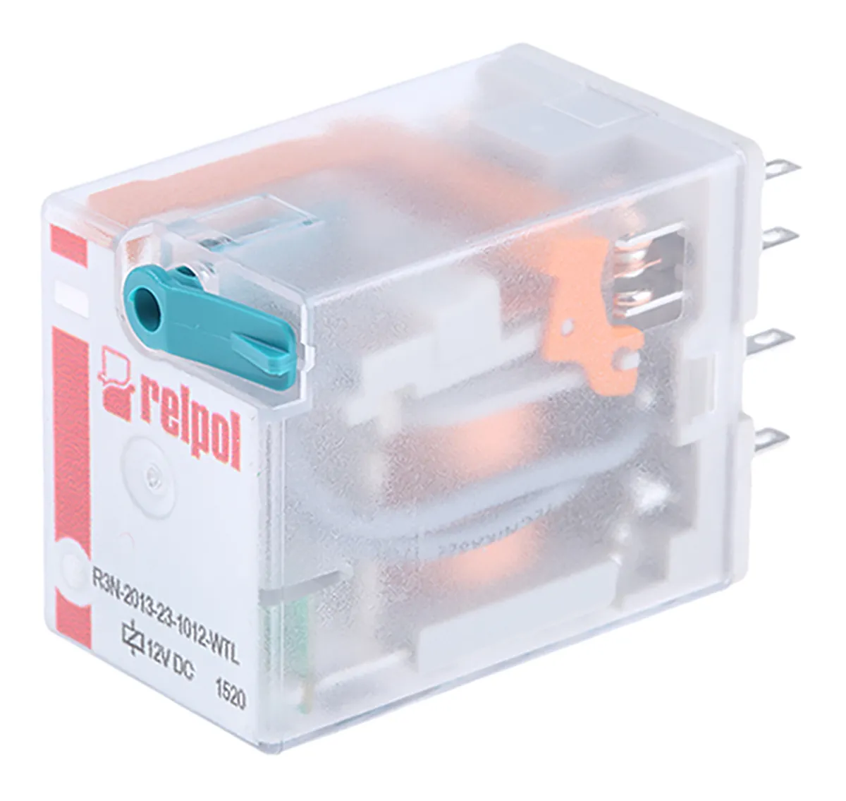 Relè di potenza Relpol serie R3N, 3PDT, bobina 12V cc, A innesto