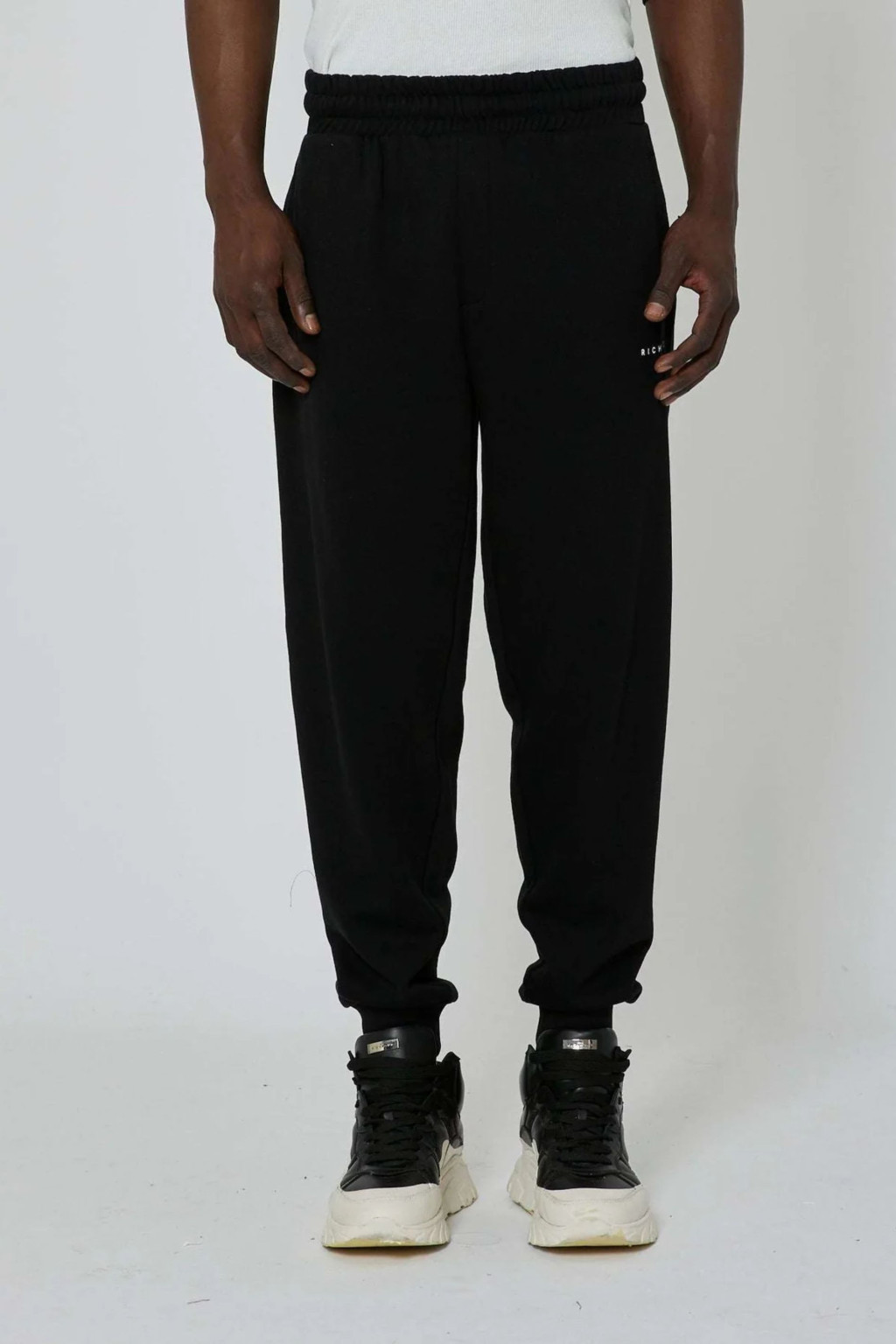 RICHMOND PANTALONI DA JOGGING CON LOGO SUL DAVANTI SANTUCCIO NERO
