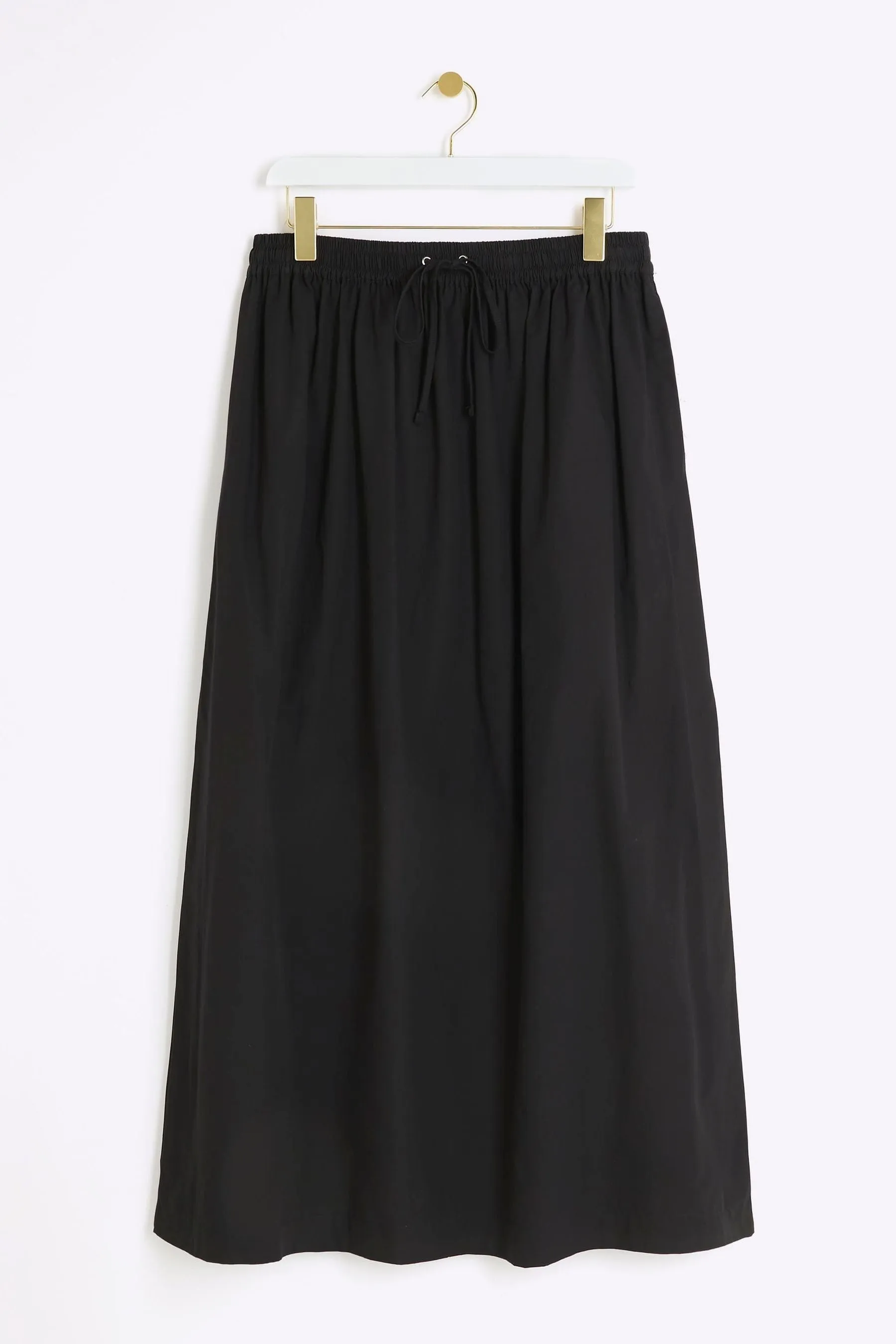 River Island - Gonna maxi in popeline con spacco laterale