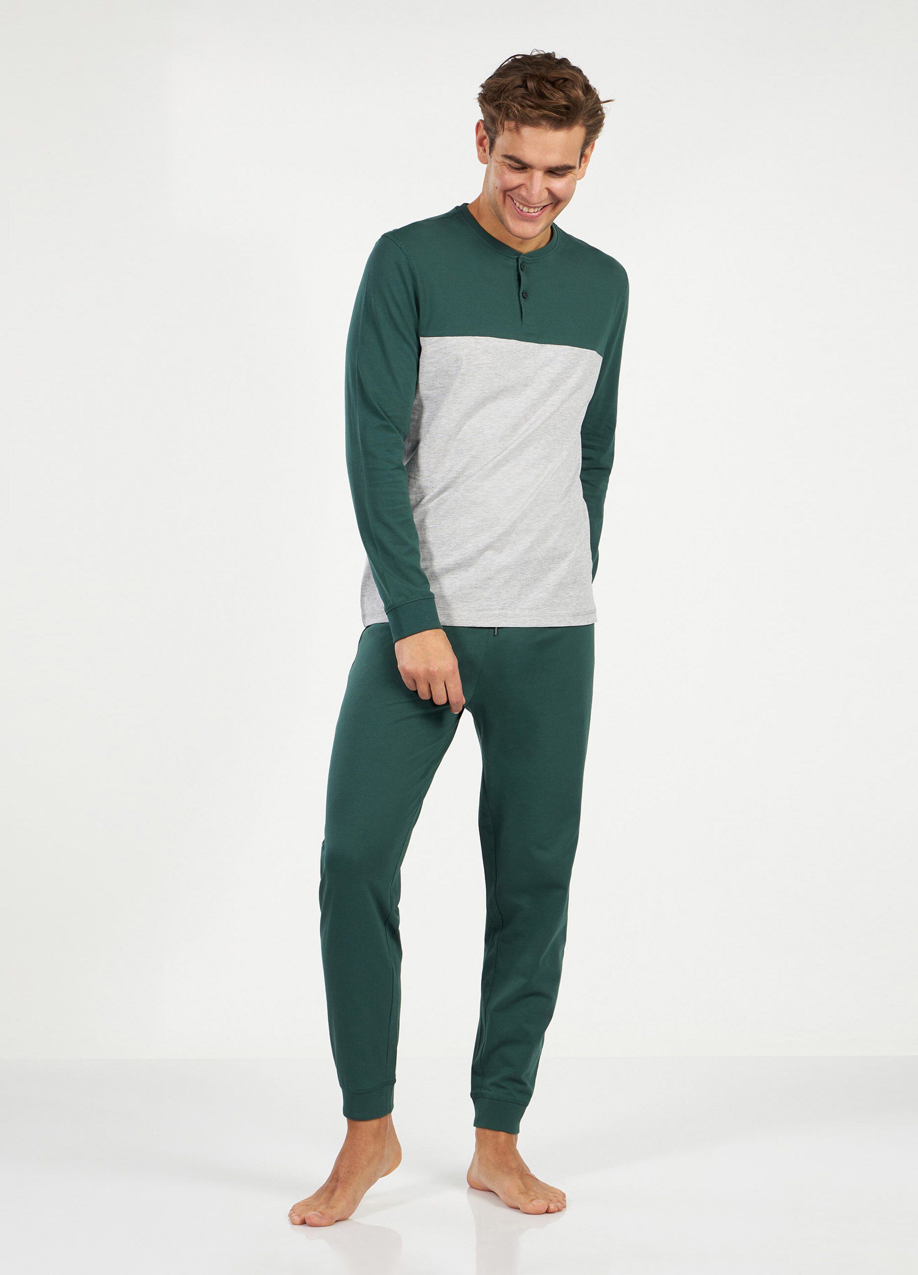 Set pigiama lungo in cotone uomo