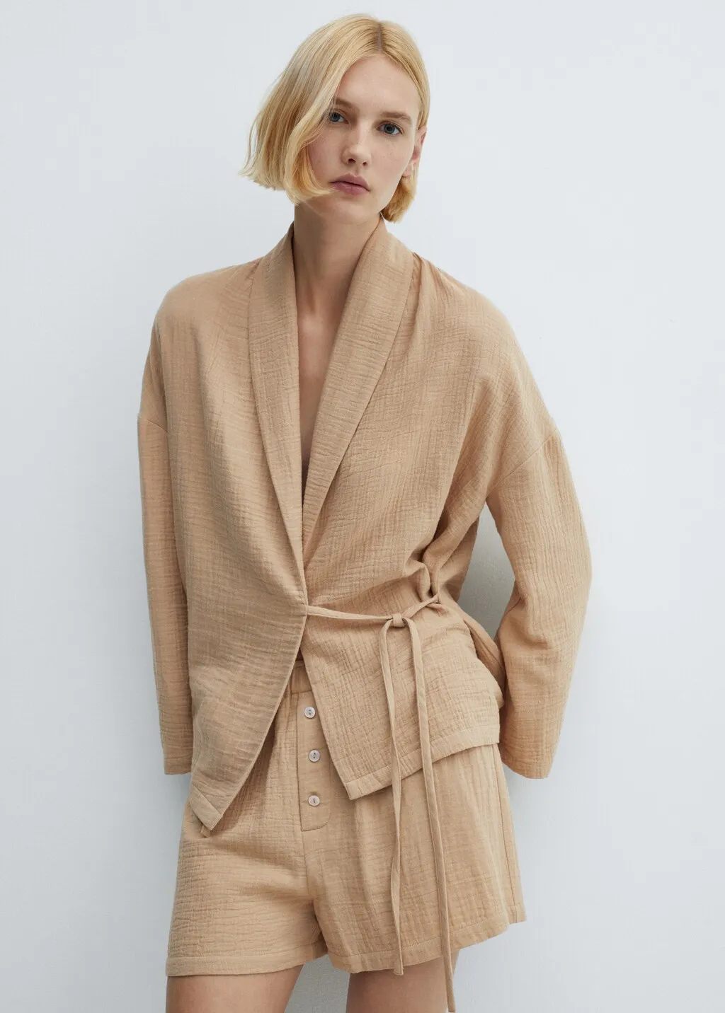 Short pigiama cotone garzato