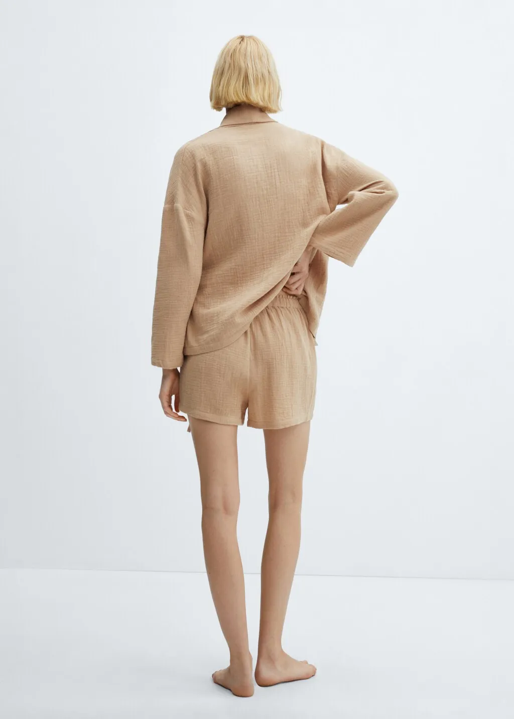 Short pigiama cotone garzato