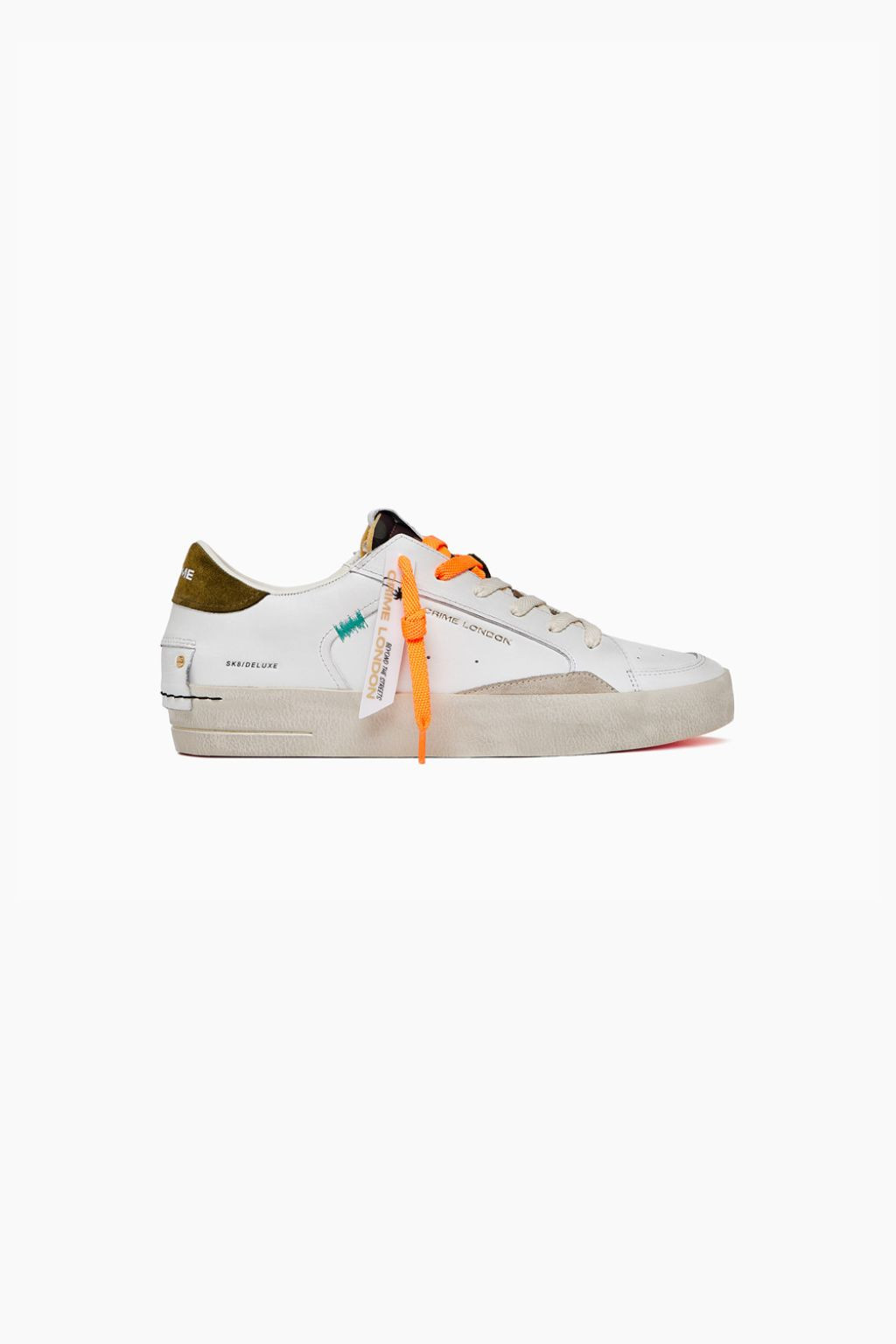 SNEAKER UOMO BIANCA DISTRESSED 17104 CRIME LONDON
