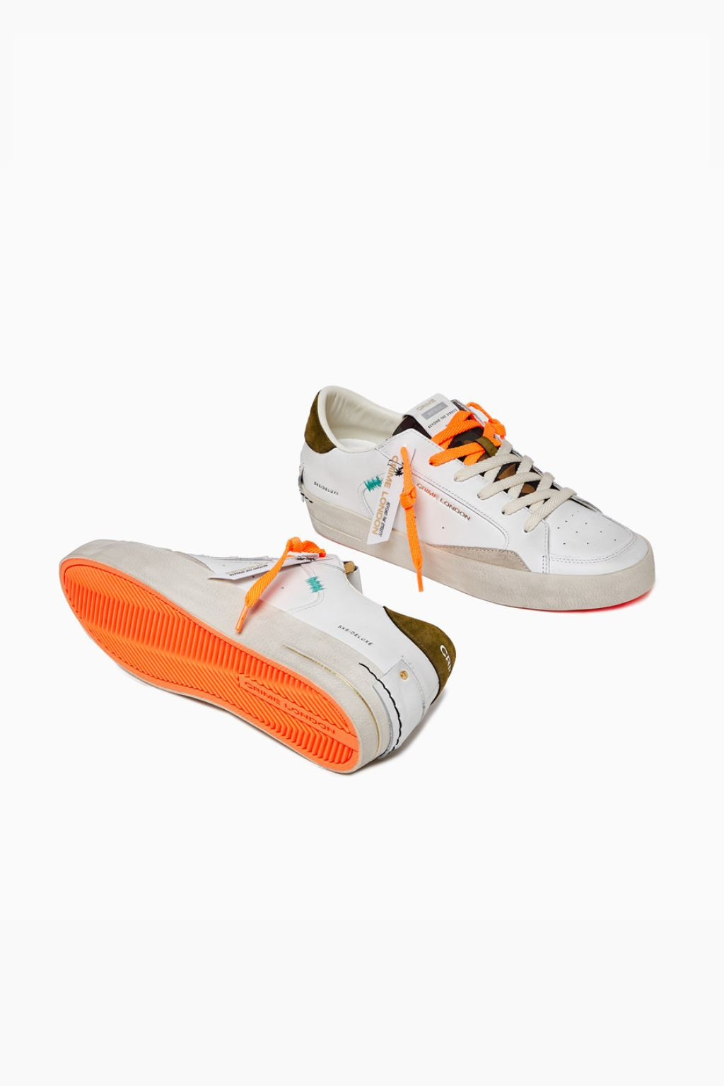 SNEAKER UOMO BIANCA DISTRESSED 17104 CRIME LONDON
