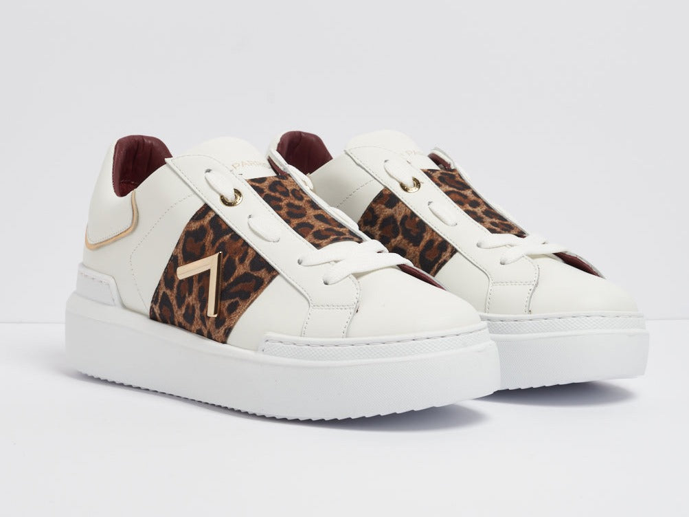 SNEAKERS PELLE FASCIA ANIMALIER