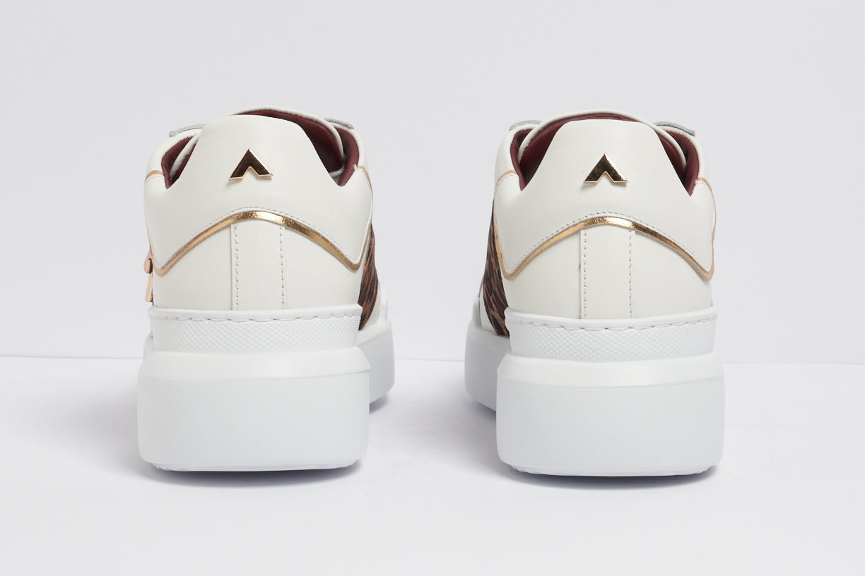 SNEAKERS PELLE FASCIA ANIMALIER