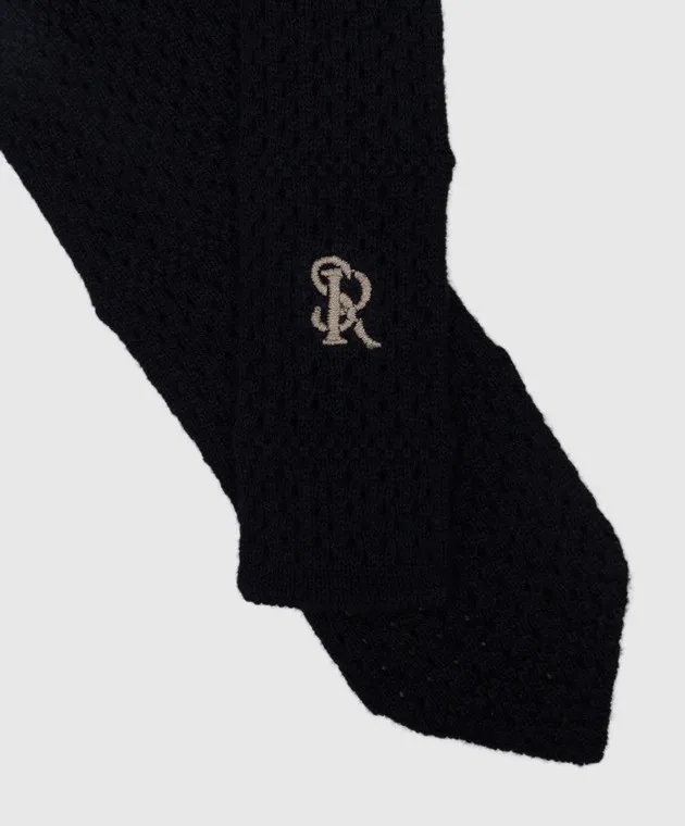Stefano Ricci Cravatta per bambini in cashmere blu scuro YCRMTSR2600