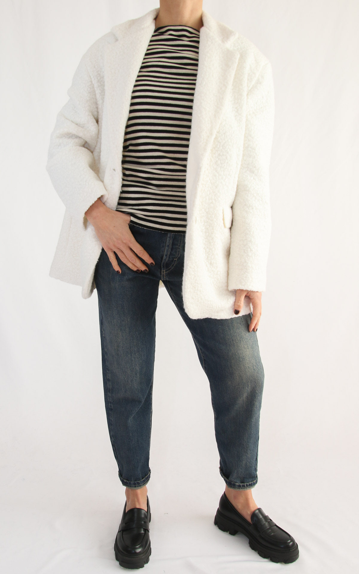 Susymix – Giacca boucle’ oversize – panna