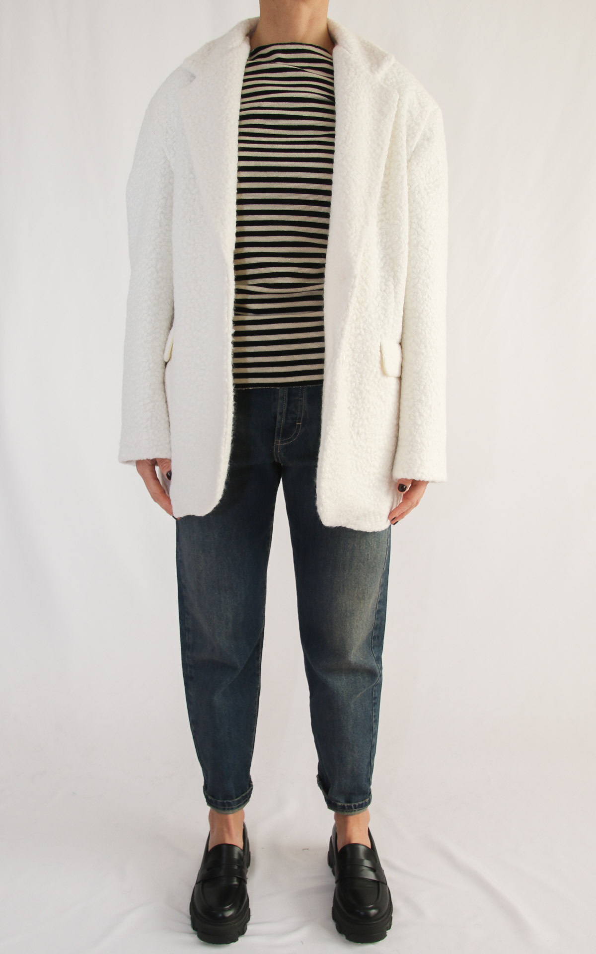 Susymix – Giacca boucle’ oversize – panna