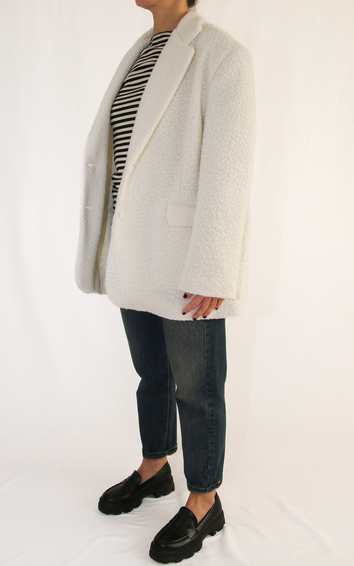 Susymix – Giacca boucle’ oversize – panna