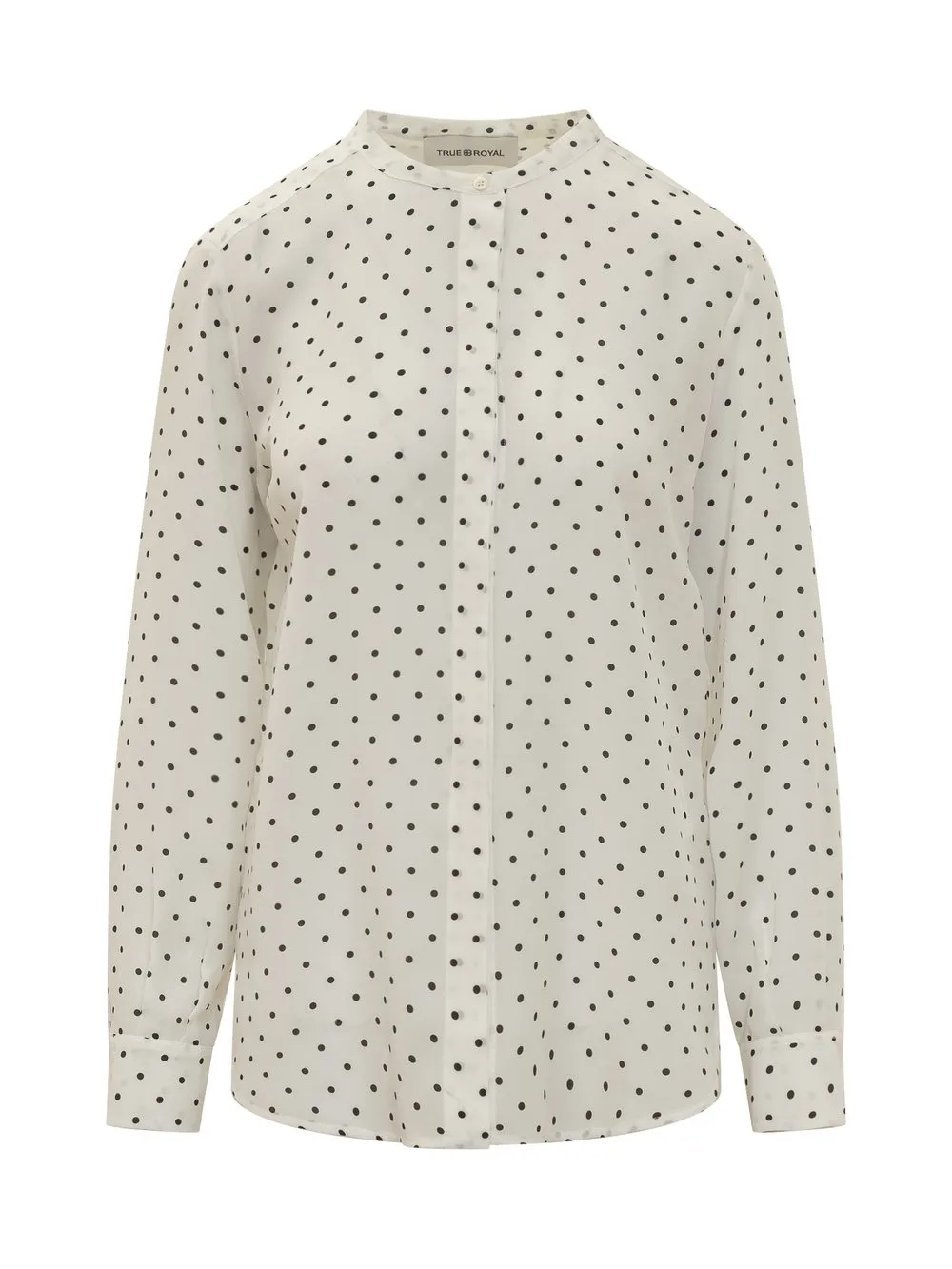 TRUE ROYAL Camicia in Seta con Motivo Pois  