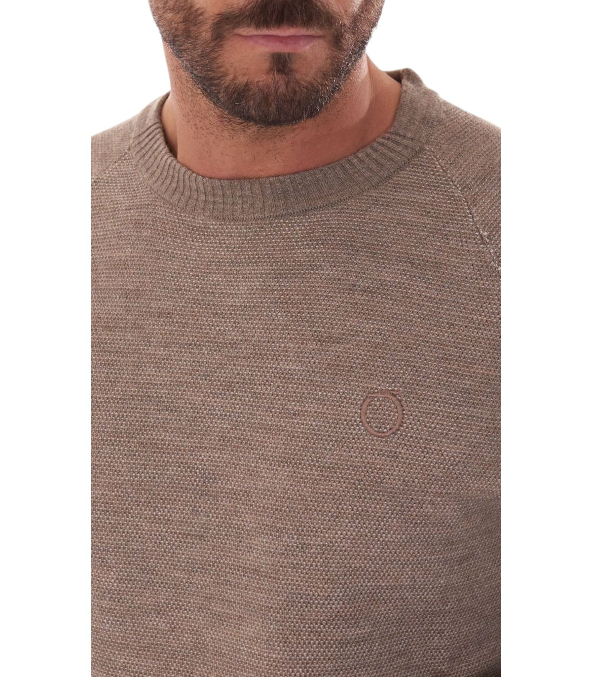 Trussardi Uomo Maglione A Girocollo Misto Lana Salt & Pepper