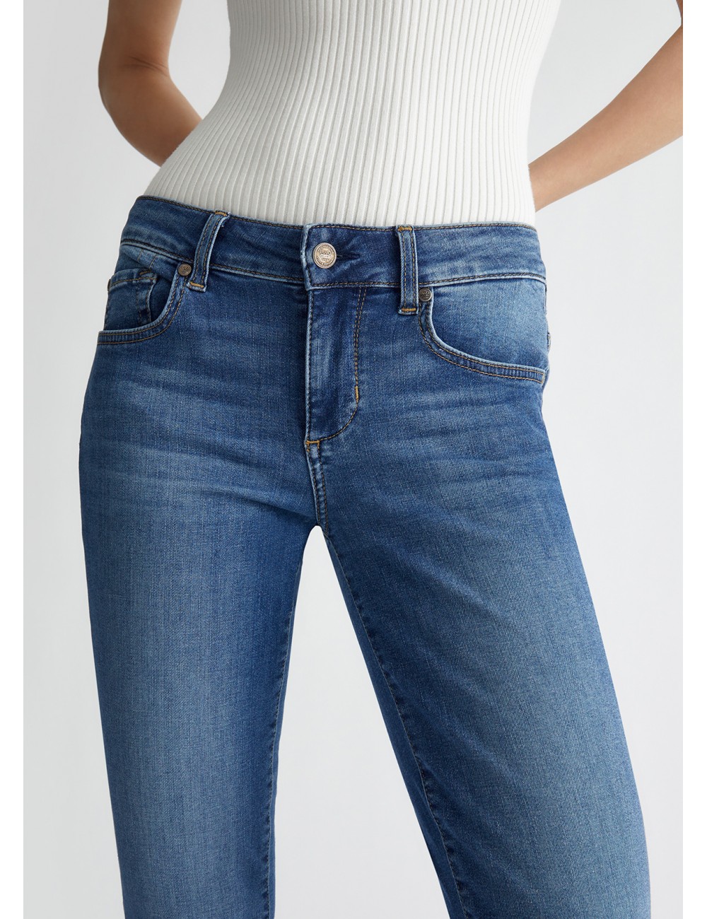 UA4177 JEANS SKINNY CROPPED LIU JO DONNA PANTALONE DENIM PANTALONI SLIM WOMAN