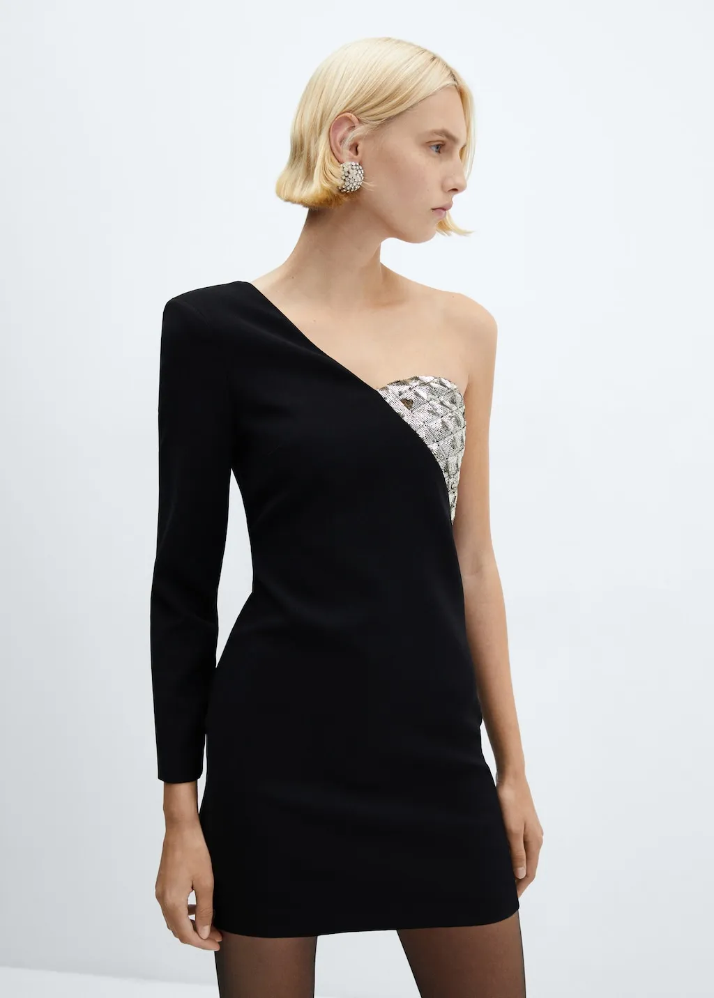 Vestito asimmetrico dettaglio paillettes