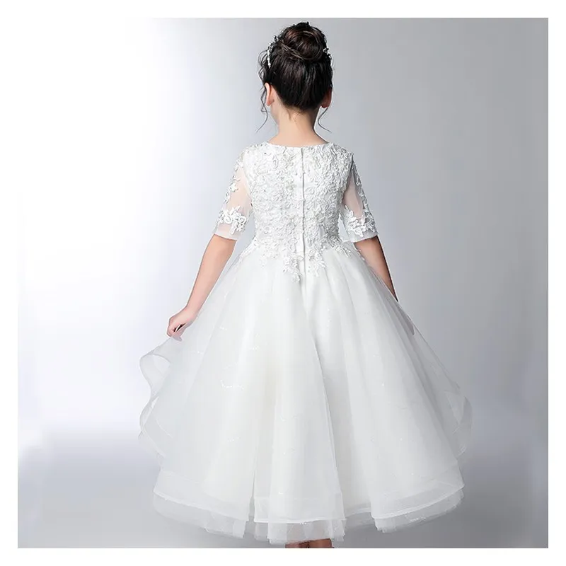 Vestito cerimonia bimba damigella bianco 100-160cm