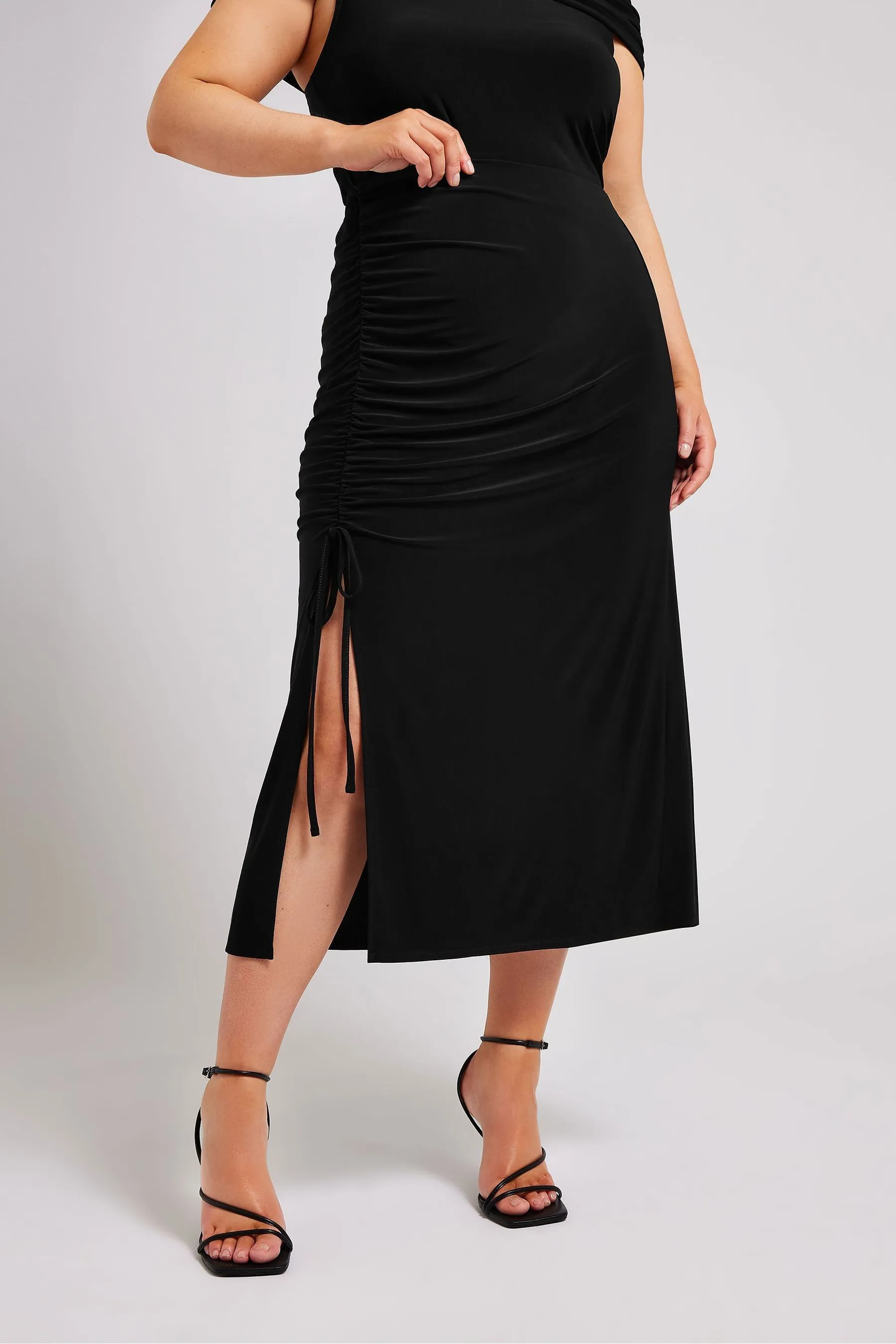 Yours Curve YOURS LONDON Curve - Nero - Gonna al polpaccio con ruches