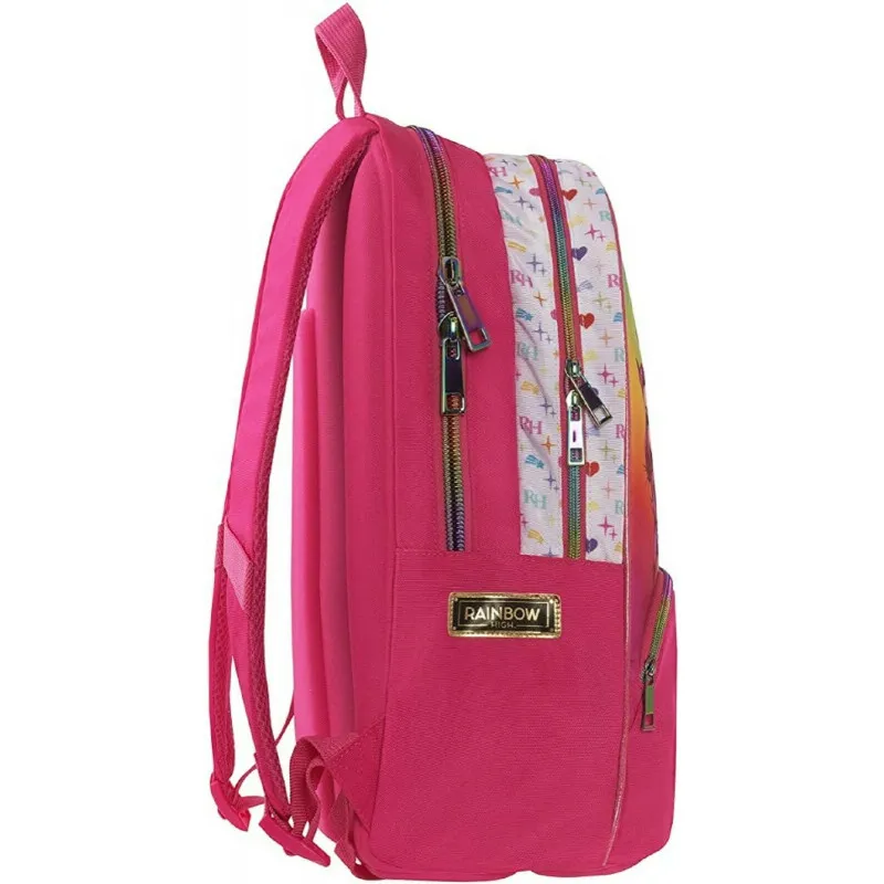 ZAINO ORGANIZZATO TROLLEY STACCABILE SCUOLA NEW RAINBOW HIGH 45X35X22CM MGA ORIGINAL COLLECT PANINI SCUOLA ITALY