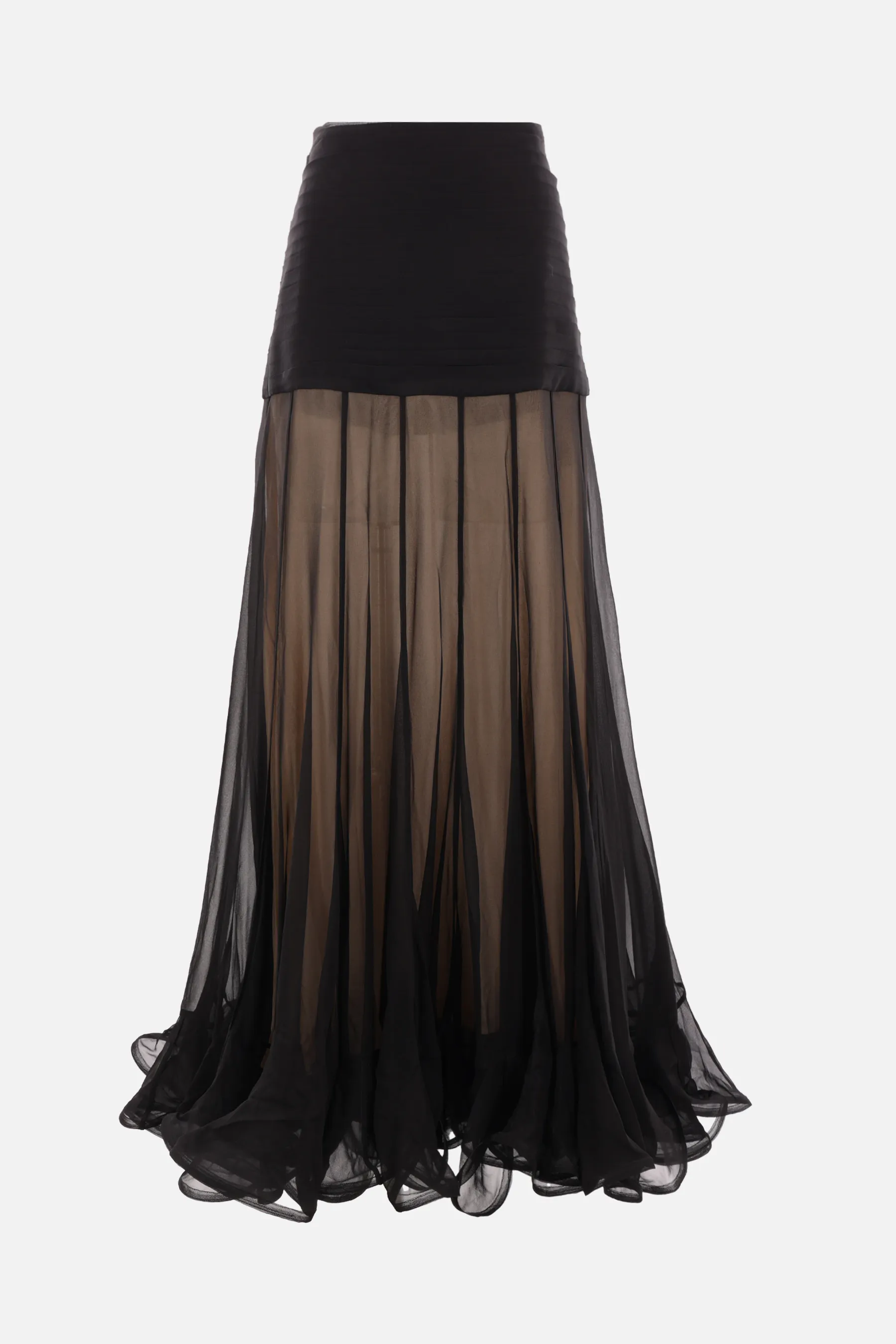  ZIMMERMANN gonna lunga Illustration in chiffon di seta 