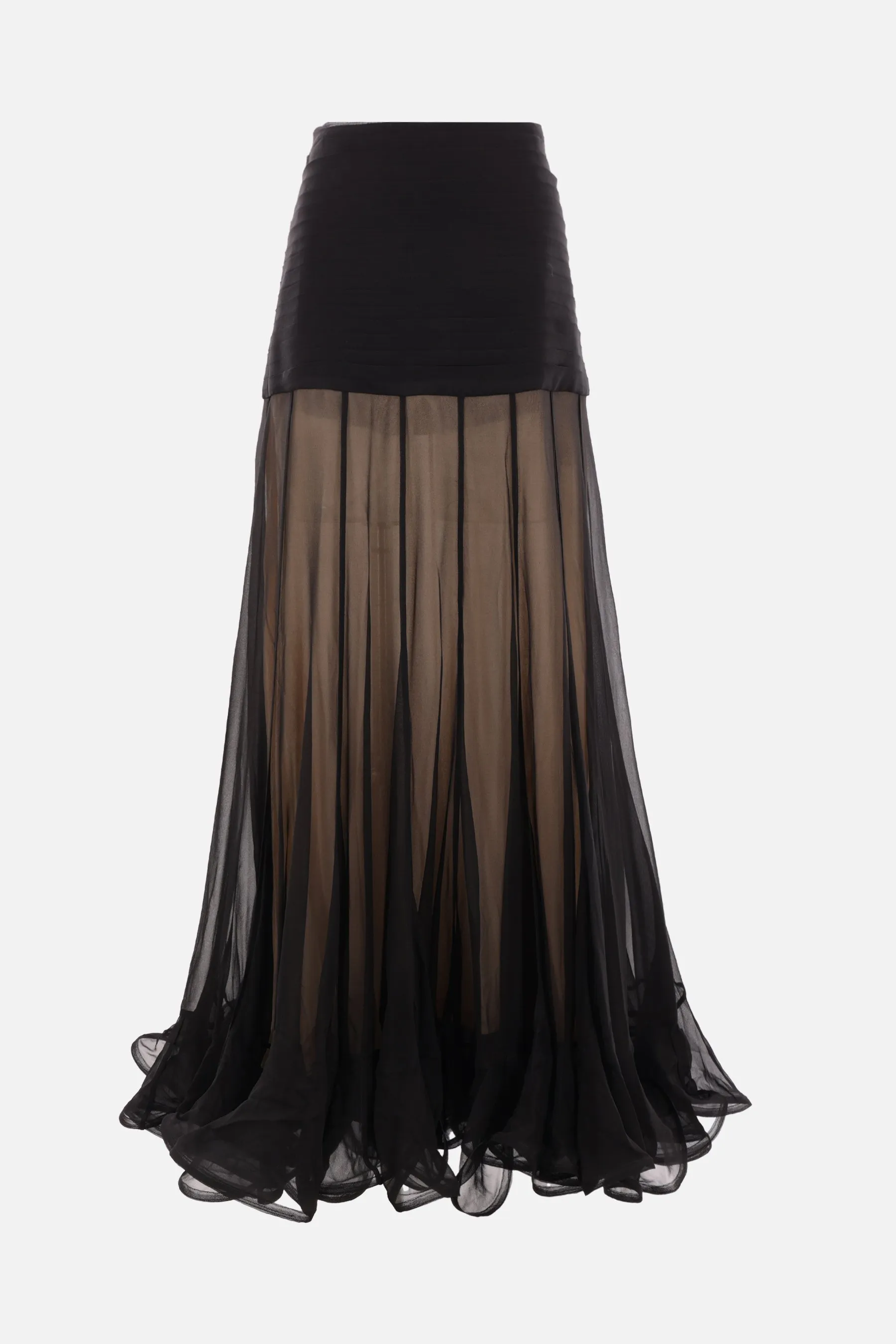  ZIMMERMANN gonna lunga Illustration in chiffon di seta 