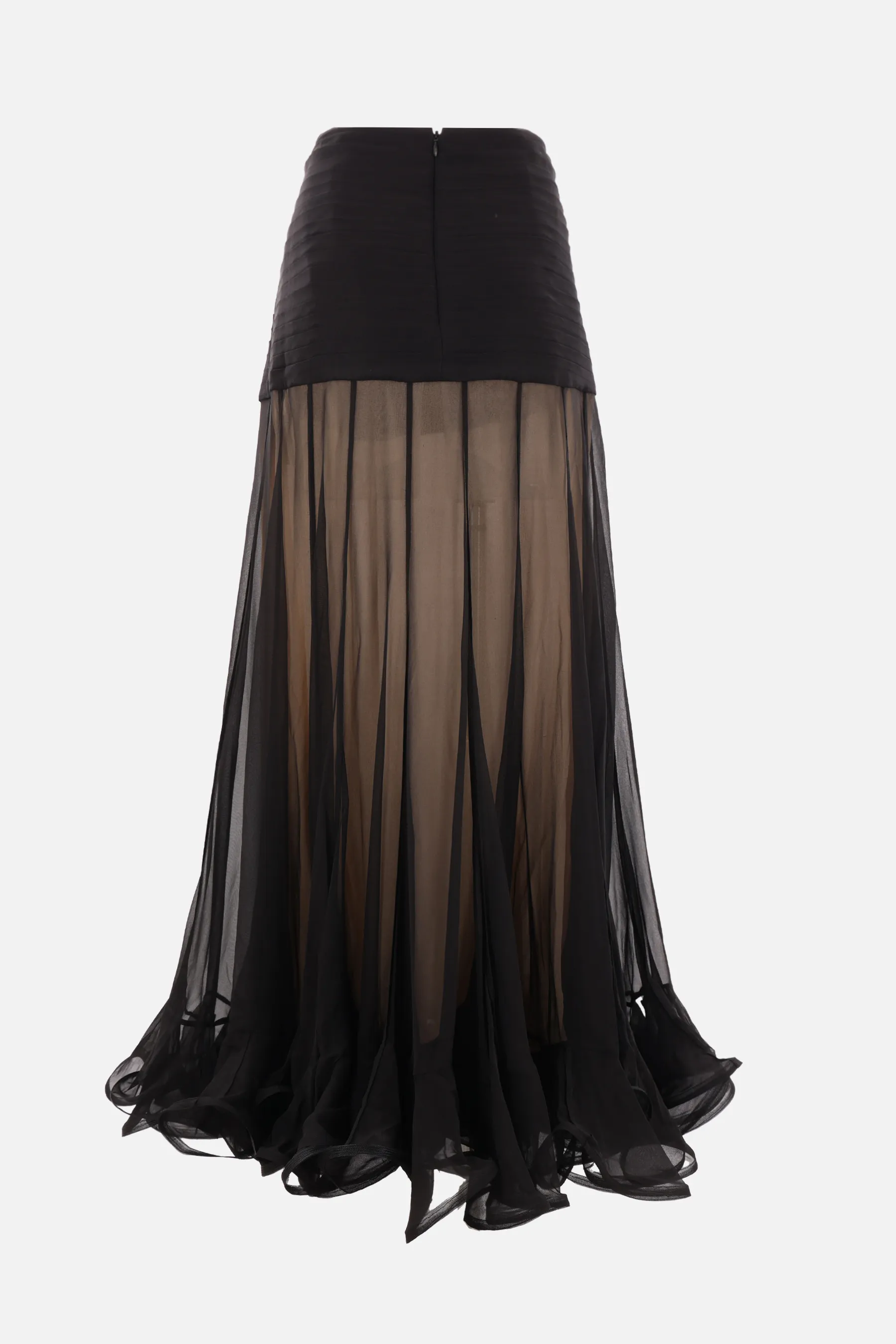  ZIMMERMANN gonna lunga Illustration in chiffon di seta 